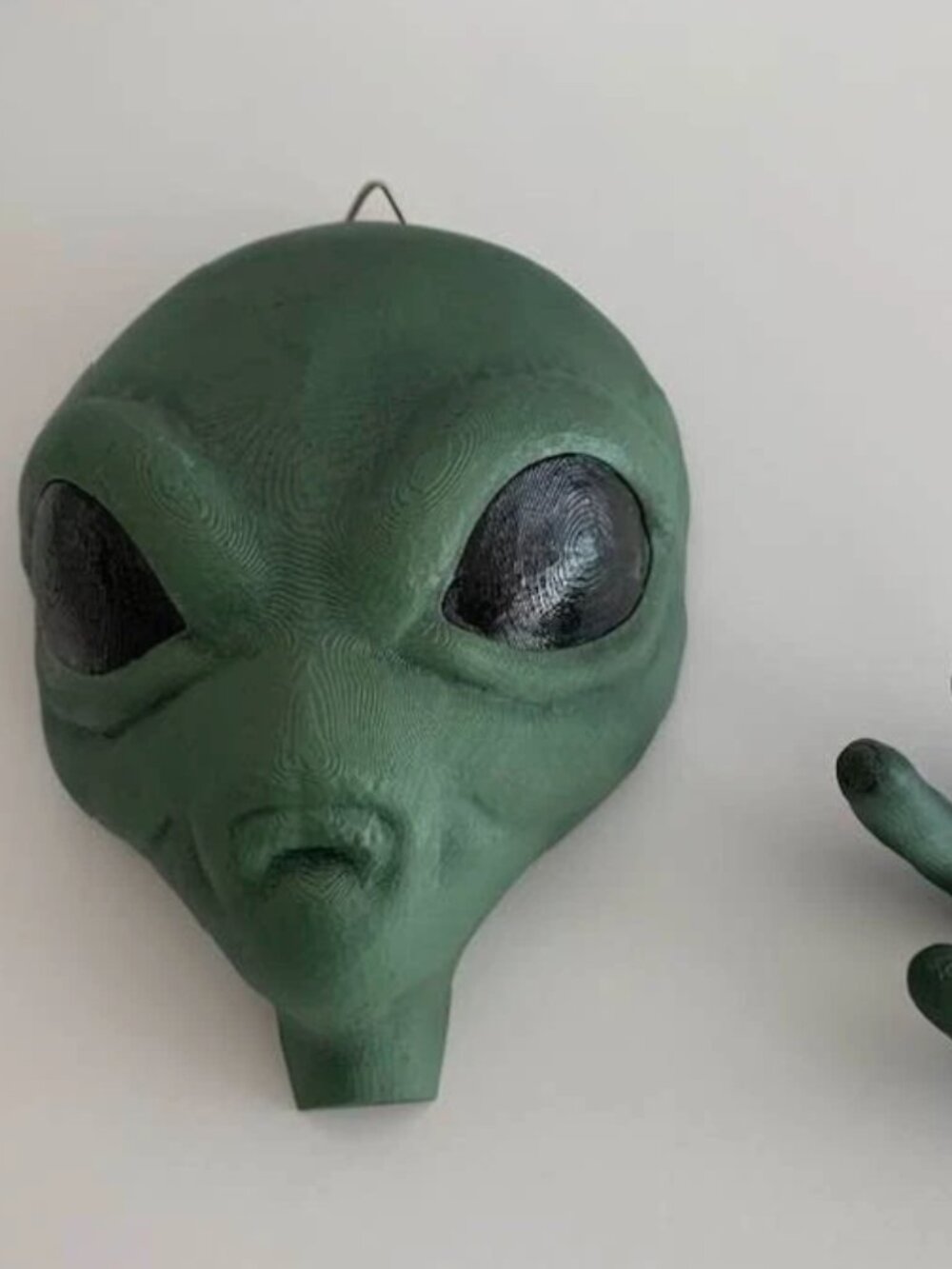 Cute Alien Head and Left -Hand Decor Art (3D Printed) Alien, Area 51, UFO, SPACE